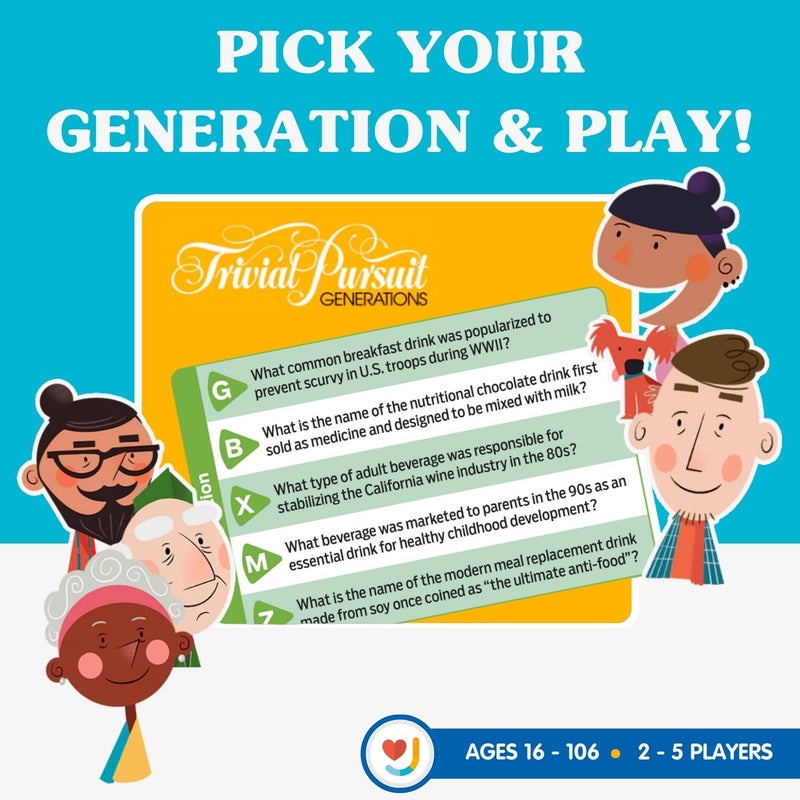 Joy for All Trivial Pursuit Generations - Trivia for Seniors - Cognitive Thinking Game - Big Easy to Read Cards for Low Vision - Fill-in-the-Blank Trivia Cards - Memory Board Game Activity for Elderly - Image 3